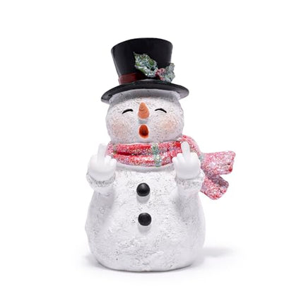 Hodao Christmas Snowman Figurine Decoration, Funny Winter Finger Statue - color: White-1