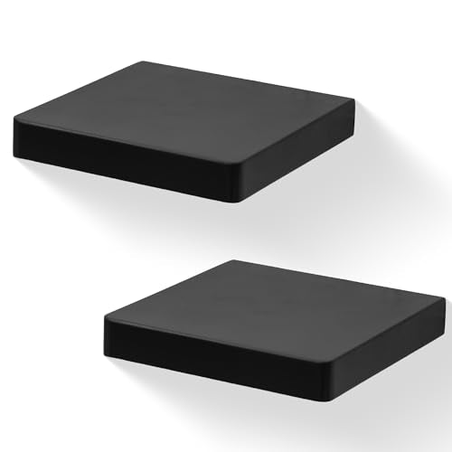 Small Floating Shelves for Wall Set of 2, 6 Inch Square Shelves,Black - color: Black, size: 6 Inch-2 Pcs