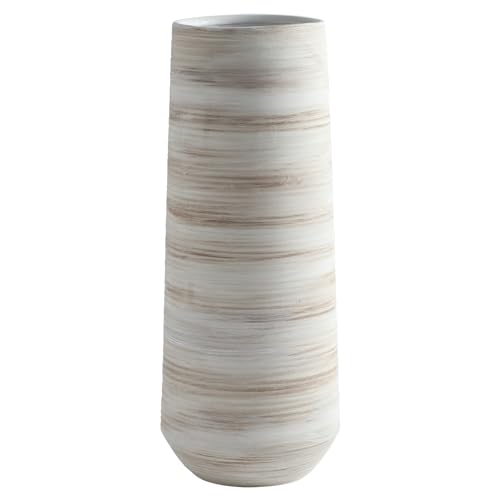 ALMA 13" White Tall Ceramic Vase, Modern Pampas Grass Vase Home Docer - color: Cylindrical-white-13''