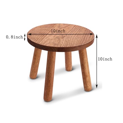 Solid Wooden Stool,Plant Stand,Step Stool,Light Walnut,10" H - color: Light Walnut, size: 10inch