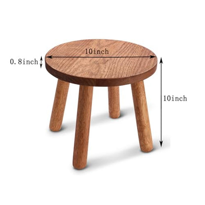 Solid Wooden Stool,Plant Stand,Step Stool,Light Walnut,10" H - color: Light Walnut, size: 10inch