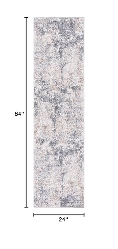 SAFAVIEH Aston Collection Runner Rug - 2' x 7', Light Grey & Grey, Modern Abstract Design, Non-Shedding & Easy Care, Ideal for High Traffic Areas in Living Room, Bedroom (ASN710F) - color: Light Grey/Grey, size: 2' x 7' (Runner)