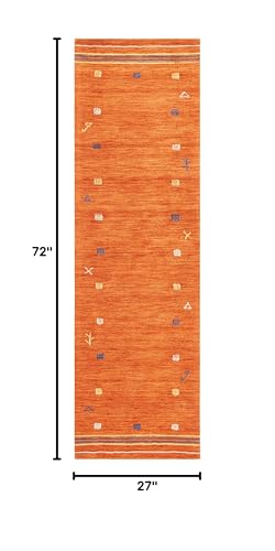SAFAVIEH Himalaya Runner Rug 2'3"x6', Wool Handwoven Rust HIM563P - color: Rust, size: 2'3" x 6' (Runner)