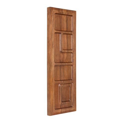Kate and Laurel Yuvan Decorative Carved Wall Art Plaque, 13 x 36, Walnut Brown, Modern Hand Carved Dimensional Art Panel for Solid Wood Wall Decor for Home Design - color: Walnut Brown