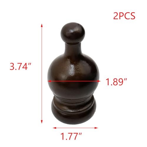 T Tulead 1.38-Inch Wood Curtain Rod Finials 2Pcs - style: Brown, 1.38", 2PCS
