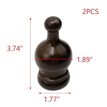 T Tulead 1.38-Inch Wood Curtain Rod Finials 2Pcs - style: Brown, 1.38", 2PCS