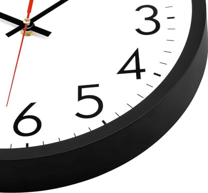 Lumuasky 4 Pack Black Wall Clock,12 Inch Silent Battery Operated Non Ticking Quartz Round Analog Classic Clock Modern Design for Home Office Classroom School Living Room Bedroom - color: Black-4, size: 12 Inch