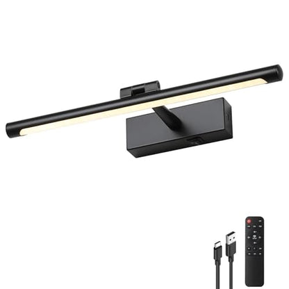 15.75 Inch Black Battery Operated Picture Light with Remote - color: Black, size: 15.75 In