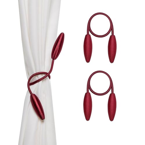 Burgundy Curtain Holdbacks Decorative Curtain Tiebacks, Set of 2 - color: Burgundy, size: 2PCS