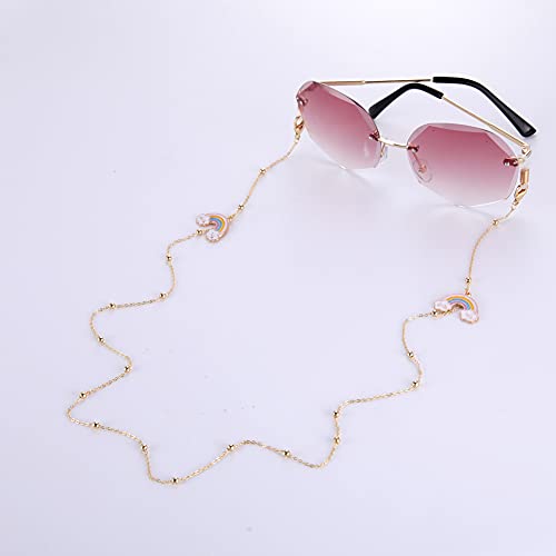 LIKGREAT Eyeglass Chain for Women Face Mask Link Chains Sunglass Strap Holder KC Gold Plated - color: Rainbow