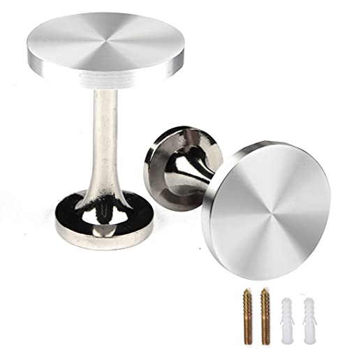 BEL AVENIR 2 Pack Curtain Holdbacks Metal Round Medallion Drapery Tiebacks Wall Hooks Modern Simple Style Home Decor with 2pcs Screws (Silver) - color: Silver