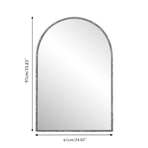 Arched Mirror Wall Mirror Bathroom Vanity Mirror Wall Decor Arch Mirror LivingRoom Bedroom Entryway Silver