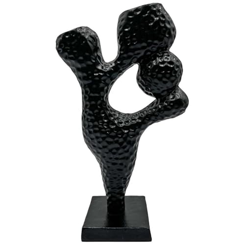 Pemberly Row Handmade Aluminum Abstract Sculpture, 14 in Tall, Black Finish, Decorative Modern Artwork for Living Room, Bedroom, Kitchen, Home Décor