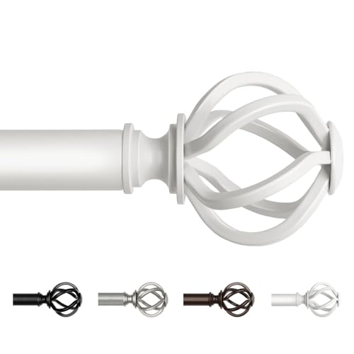 USFOOK White Curtain Rod 32 to 58, Window Treatment Rods with Bracket - color: White, size: 32-58"