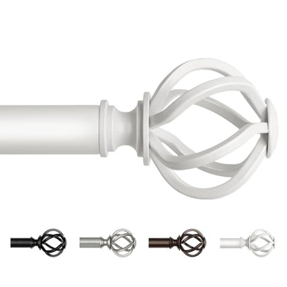 USFOOK White Curtain Rod 32 to 58, Window Treatment Rods with Bracket - color: White, size: 32-58"
