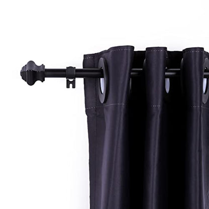 Thestoa Splicing Curtain Rods for Windows 30-46 Inch, 5/8" Diameter Black Curtain Rods 2 pack for Bedroom, Living Room, Outdoor - size: 32"-48"（2pack）