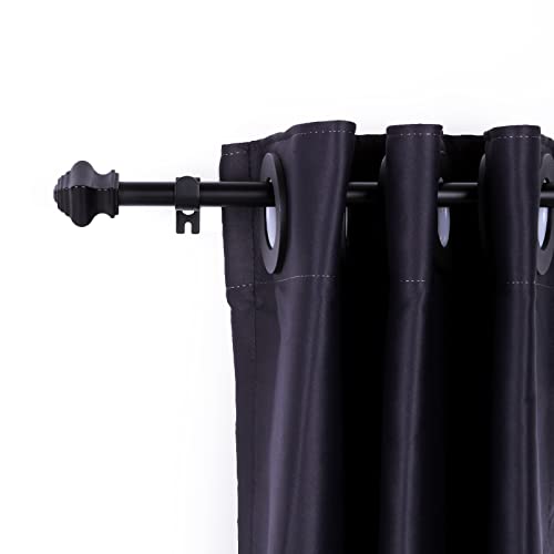 Thestoa Curtain Rods for Windows 46-78 Inch, 5/8"Black Curtain Rods 2 pack for Bedroom, Living Room, Outdoor Black - size: 32"-78"（2pack）