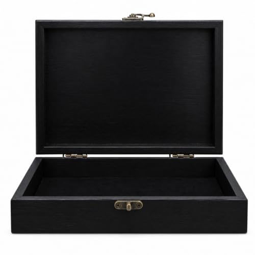 WE Games Old World Wooden Keepsake Box - color: Black Stained, size: Medium