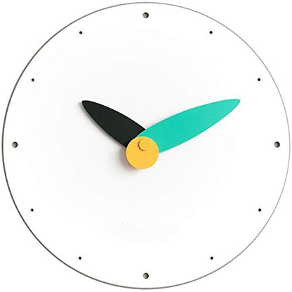 Stephanie Imports Modern Minimalist Teal & Black Wall Clock - color: Teal & Black