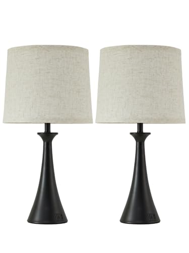 Touch Table Lamps Set of 2, 21" Bedside Lamps with USB C+A, Black - color: Black 2pcs
