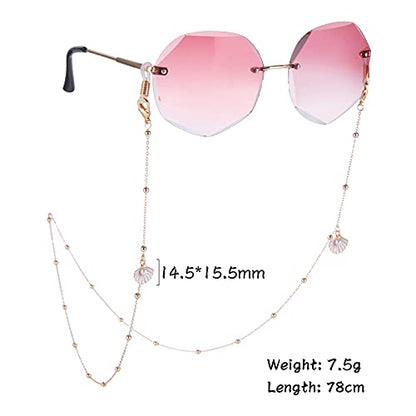 LIKGREAT Eyeglass Chain for Women Face Mask Link Chains Sunglass Strap Holder KC Gold Plated - color: Imitation Pearls
