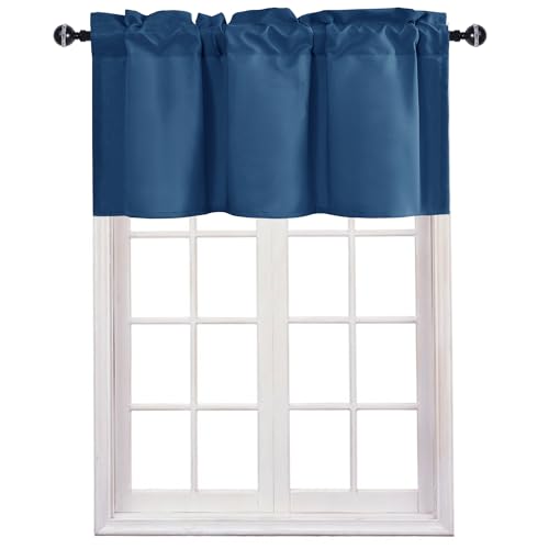 JIUZHEN Royal Blue Valance Curtains for Window 1 Panel, 30 x 24 Inches - color: Royal Blue, size: 30"W x 24"L (Pack of 1)