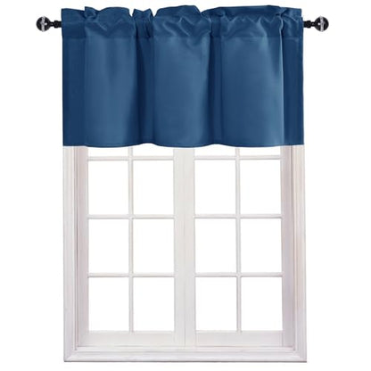JIUZHEN Royal Blue Valance Curtains for Window 1 Panel, 30 x 24 Inches - color: Royal Blue, size: 30"W x 24"L (Pack of 1)