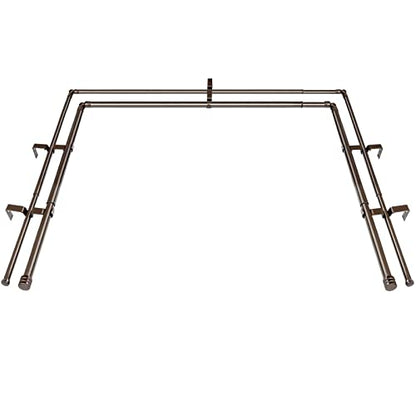 HOTOZON Double Bay Window Curtain Rods 36 to 72 Inches(Center Rod), Bronze - color: Antique Bronze