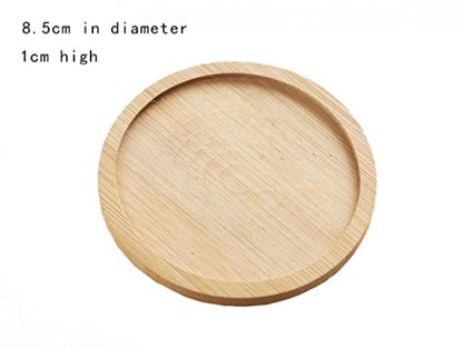 YYW 3 Inch Ceramic Plant Pot Set of 4 with Drainage and Bamboo Tray(Set 3) - color: Set 3, size: One Size
