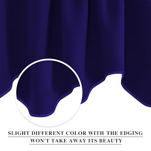 NICETOWN 2 Panels Navy Blue Kitchen Valances for Windows, 42W x 18L - color: Navy Blue, size: 42"W x 18"L (Pack of 2)
