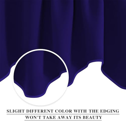 NICETOWN 2 Panels Navy Blue Kitchen Valances for Windows, 42W x 18L - color: Navy Blue, size: 42"W x 18"L (Pack of 2)