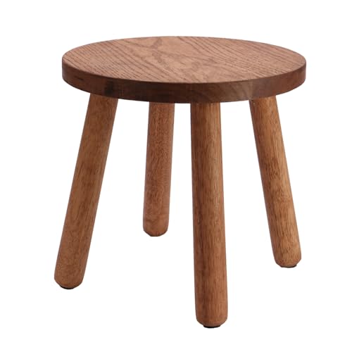 Solid Wooden Stool,Plant Stand,Step Stool,Light Walnut,15.8" H - color: Light Walnut, size: 15.8inch
