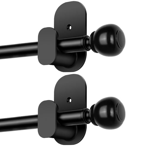 USFOOK Black Curtain Rods No Drilling for Windows 48 to 84, 2 Pack - color: Black, size: 32-86"(2 pack)