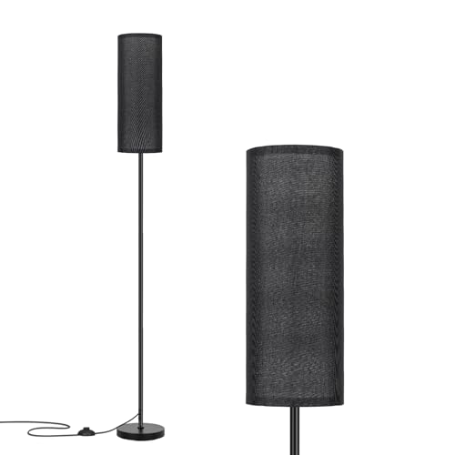 FRIDEKO HOME Black Shade Floor Lamp with, Simple Design with Foot Pedal Switch, Small Tall Lamps for Living Room Bedroom Office, Corner Floor Stand Light with Black Pole Lamp (No Bulb/No Remote) - color: Black (No Bulb/ No Remote)