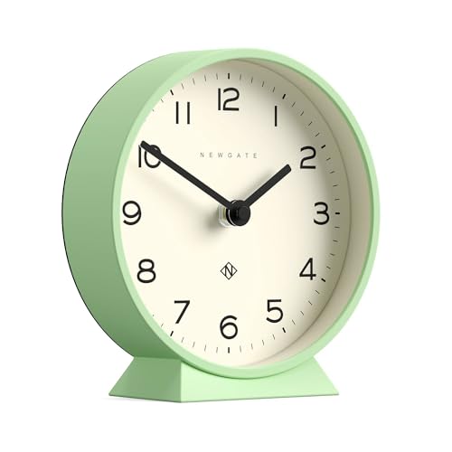 NEWGATE® M Mantel 에코 책상 시계 | 모던 라운드 디자인 | 네오 민트 그린 - color: 네오 민트