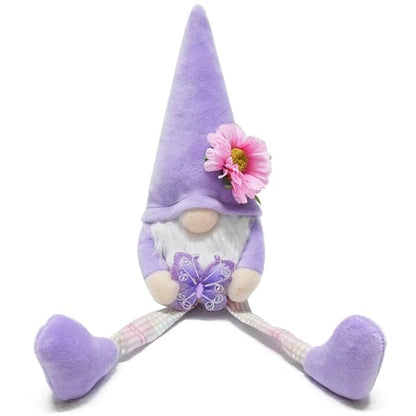 Attiigny 2 PCS Spring Decoration Indoor,Plush Long Legs Butterfly Gnomes