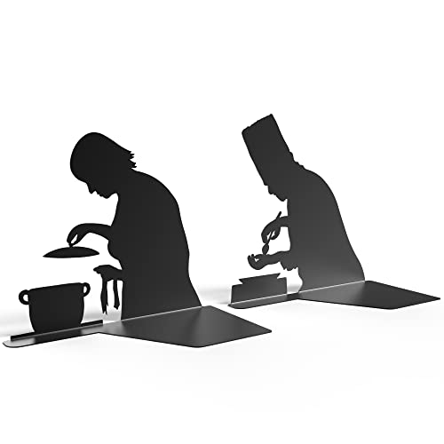 Artori Design Hidden Bookends for Shelves - Cooking Book Ends - color: Cooking