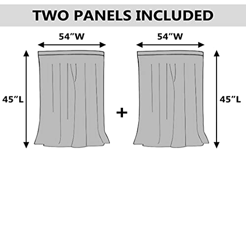 Demetex Natrual Linen Sheer Curtains Small Semi Sheer Curtains for Kitchen Window 2 Panels, 54 x 45 inch Long, Beige - color: Linen, size: 54"W x 45"L (Pack of 2)