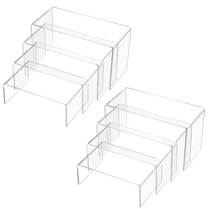 Chuangdi 20 Pcs Acrylic Display Risers, Clear Plastic Product Stand - color: Clear, size: Extra Large Set