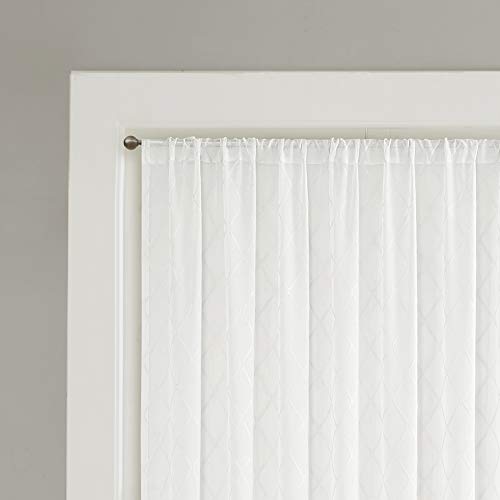 Madison Park Embroidered Diamond Irina Sheer Curtain 50x95 White - color: White, size: 50"W x 95"L (Pack of 1)