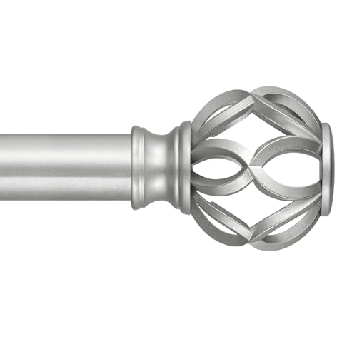 Silver Curtain Rod 36-91 Inch, 1 Inch Curtain Rods for Windows - color: Silver, size: 36"-91" (1 Pack)
