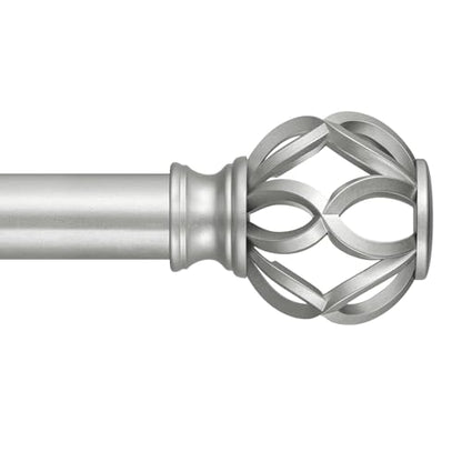 Silver Curtain Rod 36-91 Inch, 1 Inch Curtain Rods for Windows - color: Silver, size: 36"-91" (1 Pack)