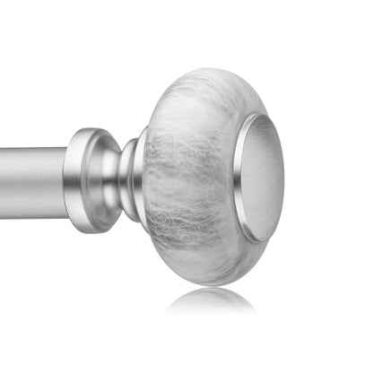 Silver Curtain Rods for Windows 48 to 84 Inches,Adjustable 1 Inch - color: Silver, size: 48"-84"