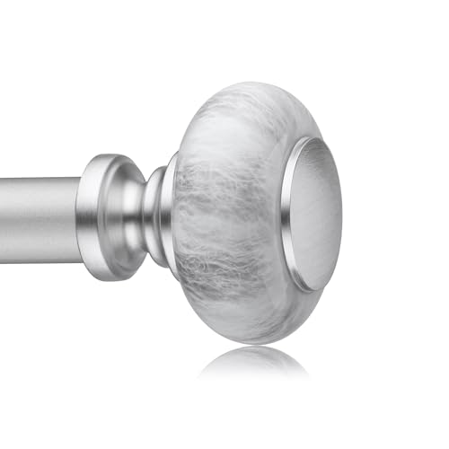 Silver Curtain Rods for Windows 28 to 48 Inches,Adjustable 6/8 Inch - color: Silver, size: 28"-48"