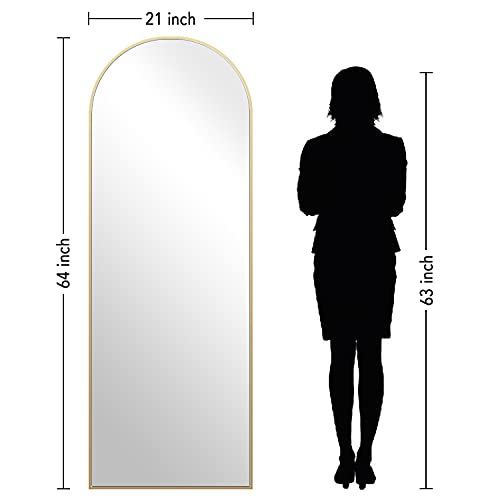 PexFix Full Length Mirror, 65''x22'' Gold Arched Mirror Large Floor Mirror Standing Leaning Hanging [65''x22'' - Gold]