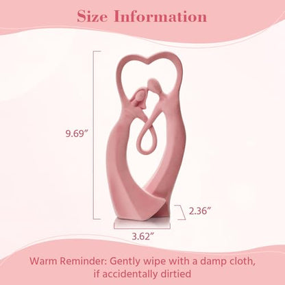 Couple Statue with Soft Flocked Finish, Pink - color: Couple01-pink