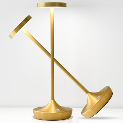 2 Pack Gold Cordless Table Lamps, Rechargeable 6000mAh, 72H Runtime - color: 2 Gold