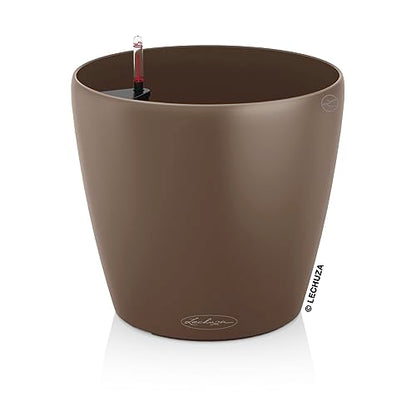 Lechuza Classico Color 21 Nutmeg, Self-Watering Small Round Planter, D8.3 H7.9 in - color: Nutmeg Matte, style: 21
