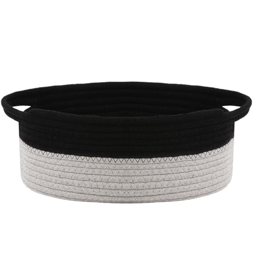 JMvicyroam Small Woven Basket, Empty Gift Basket, Black&Grey/1 Pack - color: Black&Grey, size: 1 Pack