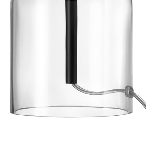 Globe Electric 15-Inch Table Lamp, Glass Base, Matte Black, White Linen Shade, Rotary Switch on Socket, 61000141 - color: Matte Black